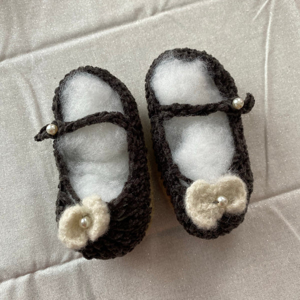 Brown Crochet Shoes for Babies