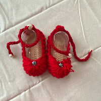 Red Crochet Shoes size 3-9 months