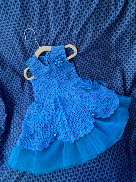 Handmade Blue Crochet Dress Size 2T