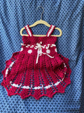 Maroon Handmade Tank-top Crochet Dress