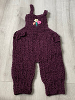 Burgundy Crochet Overalls