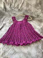 Handmade Crochet Dress Purple Size 3-6 months