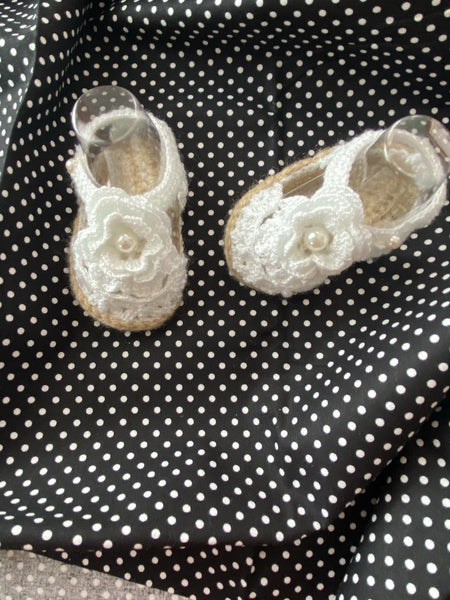 Handmade Crochet Sandals White